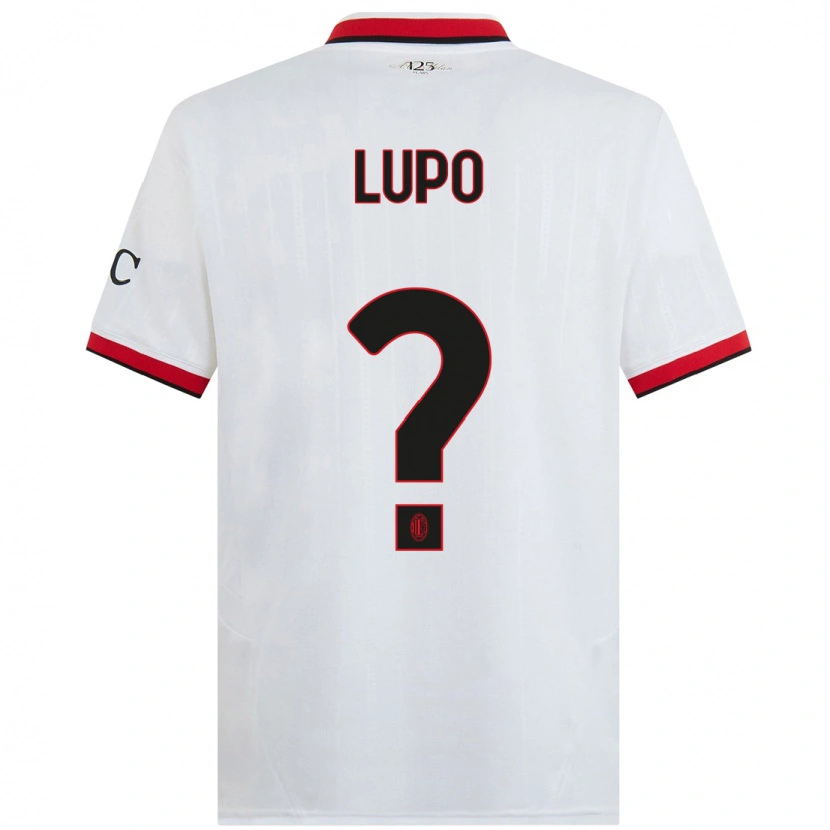 Danxen Män Simone Lupo #0 Vit Svart Röd Bortatröja Matchtröjor 2024/25 Tröjor T-Tröja