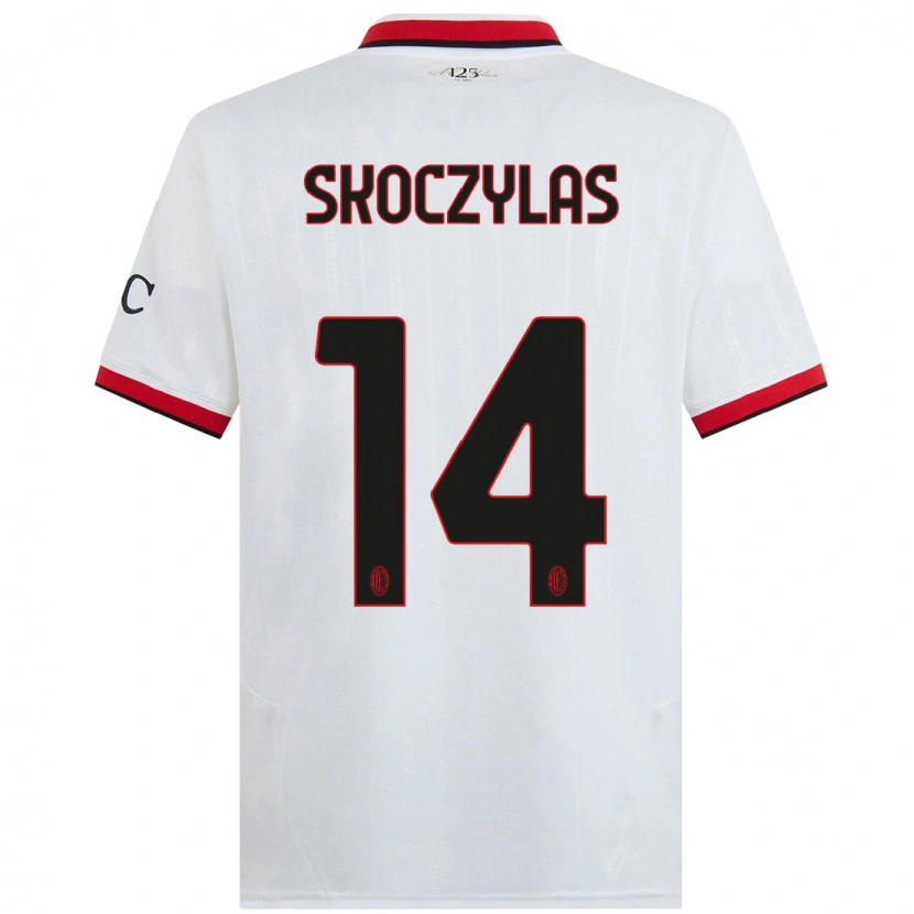 Danxen Män Mateusz Skoczylas #14 Vit Svart Röd Bortatröja Matchtröjor 2024/25 Tröjor T-Tröja