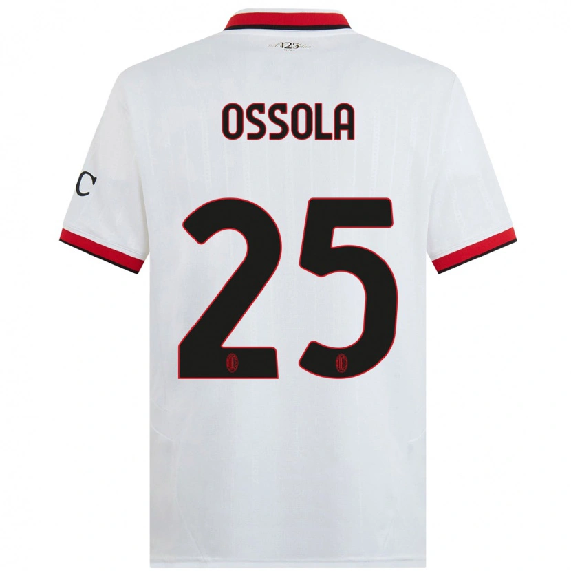 Danxen Män Lorenzo Ossola #25 Vit Svart Röd Bortatröja Matchtröjor 2024/25 Tröjor T-Tröja