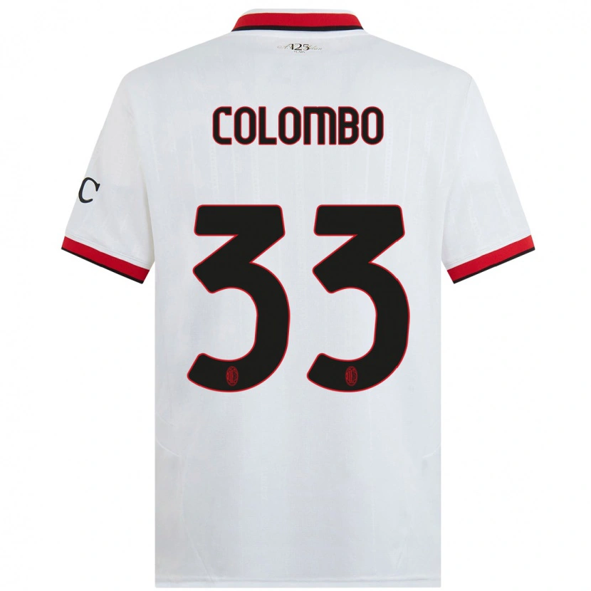Danxen Män Federico Colombo #33 Vit Svart Röd Bortatröja Matchtröjor 2024/25 Tröjor T-Tröja