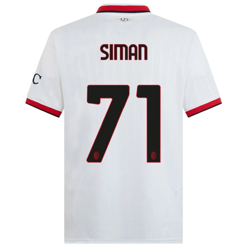 Danxen Män Alexandru Șiman #71 Vit Svart Röd Bortatröja Matchtröjor 2024/25 Tröjor T-Tröja