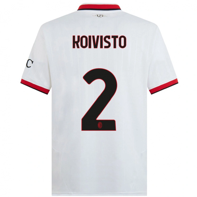 Danxen Män Emma Koivisto #2 Vit Svart Röd Bortatröja Matchtröjor 2024/25 Tröjor T-Tröja