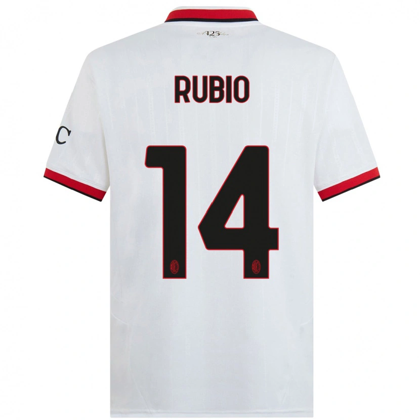 Danxen Män Silvia Rubio #14 Vit Svart Röd Bortatröja Matchtröjor 2024/25 Tröjor T-Tröja