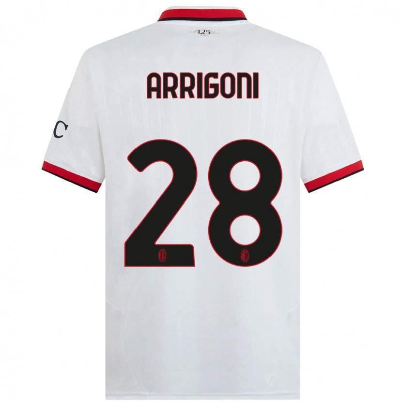 Danxen Män Giorgia Arrigoni #28 Vit Svart Röd Bortatröja Matchtröjor 2024/25 Tröjor T-Tröja