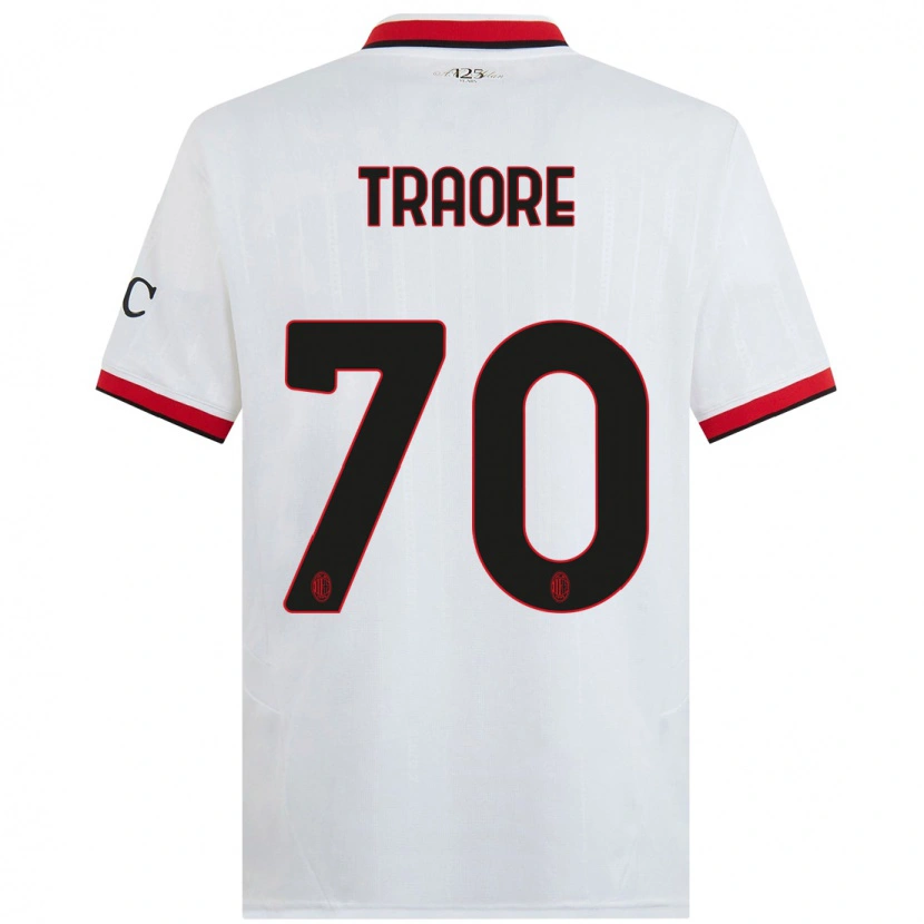 Danxen Män Chaka Traorè #70 Vit Svart Röd Bortatröja Matchtröjor 2024/25 Tröjor T-Tröja
