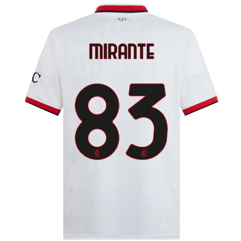 Danxen Män Antonio Mirante #83 Vit Svart Röd Bortatröja Matchtröjor 2024/25 Tröjor T-Tröja