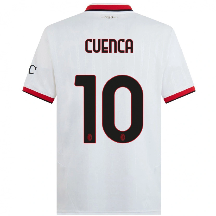 Danxen Män Hugo Cuenca #10 Vit Svart Röd Bortatröja Matchtröjor 2024/25 Tröjor T-Tröja