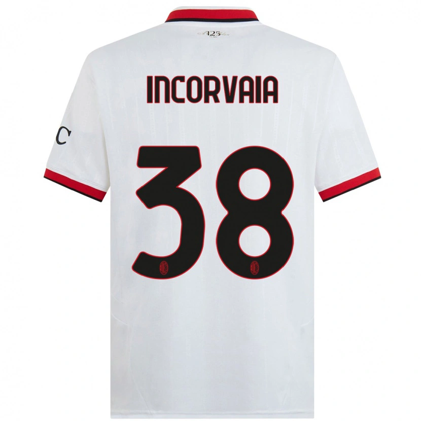 Danxen Män Giovanni Incorvaia #38 Vit Svart Röd Bortatröja Matchtröjor 2024/25 Tröjor T-Tröja