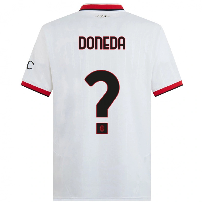 Danxen Män Paolo Doneda #0 Vit Svart Röd Bortatröja Matchtröjor 2024/25 Tröjor T-Tröja