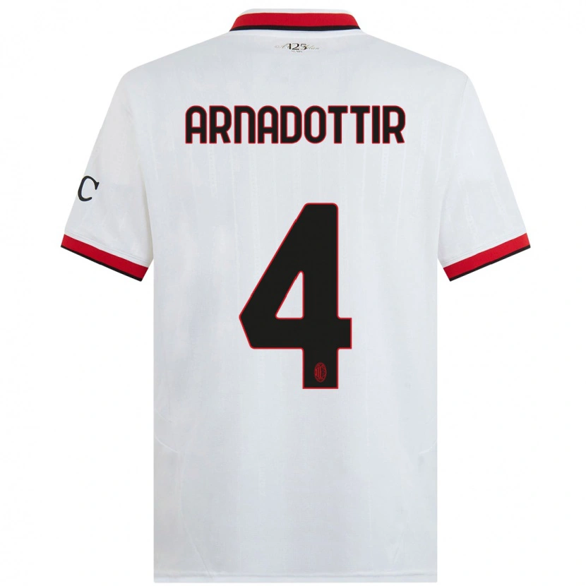 Danxen Män Guony Arnadottir #4 Vit Svart Röd Bortatröja Matchtröjor 2024/25 Tröjor T-Tröja