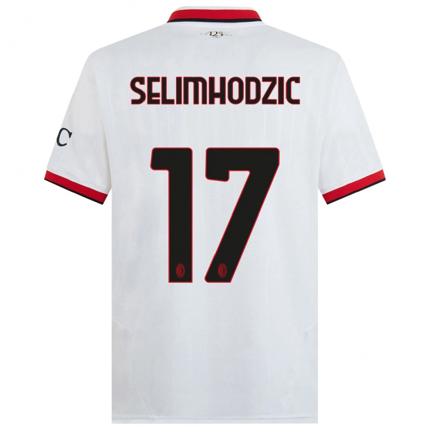 Danxen Män Noa Selimhodzic #17 Vit Svart Röd Bortatröja Matchtröjor 2024/25 Tröjor T-Tröja