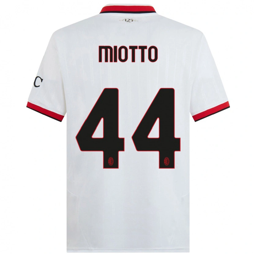 Danxen Män Giorgia Miotto #44 Vit Svart Röd Bortatröja Matchtröjor 2024/25 Tröjor T-Tröja