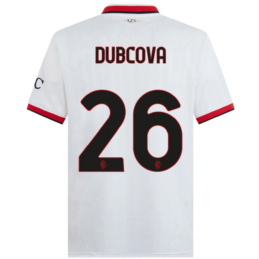Danxen Män Michaela Dubcova #26 Vit Svart Röd Bortatröja Matchtröjor 2024/25 Tröjor T-Tröja