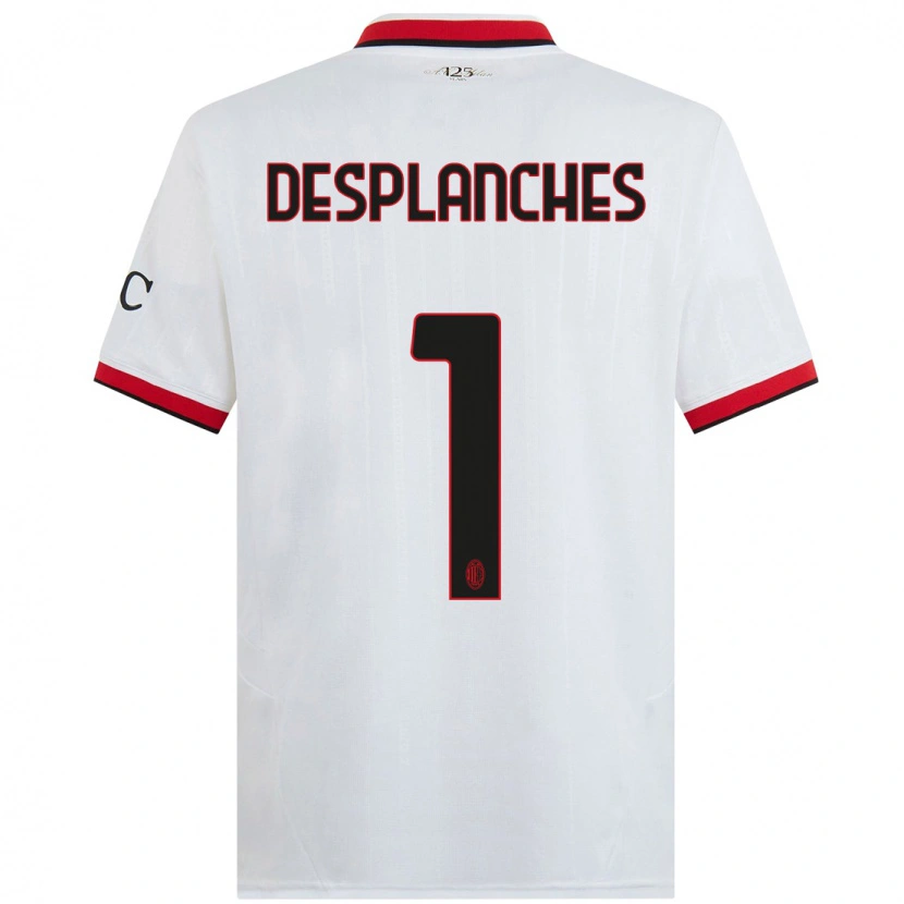 Danxen Män Sebastiano Desplanches #1 Vit Svart Röd Bortatröja Matchtröjor 2024/25 Tröjor T-Tröja