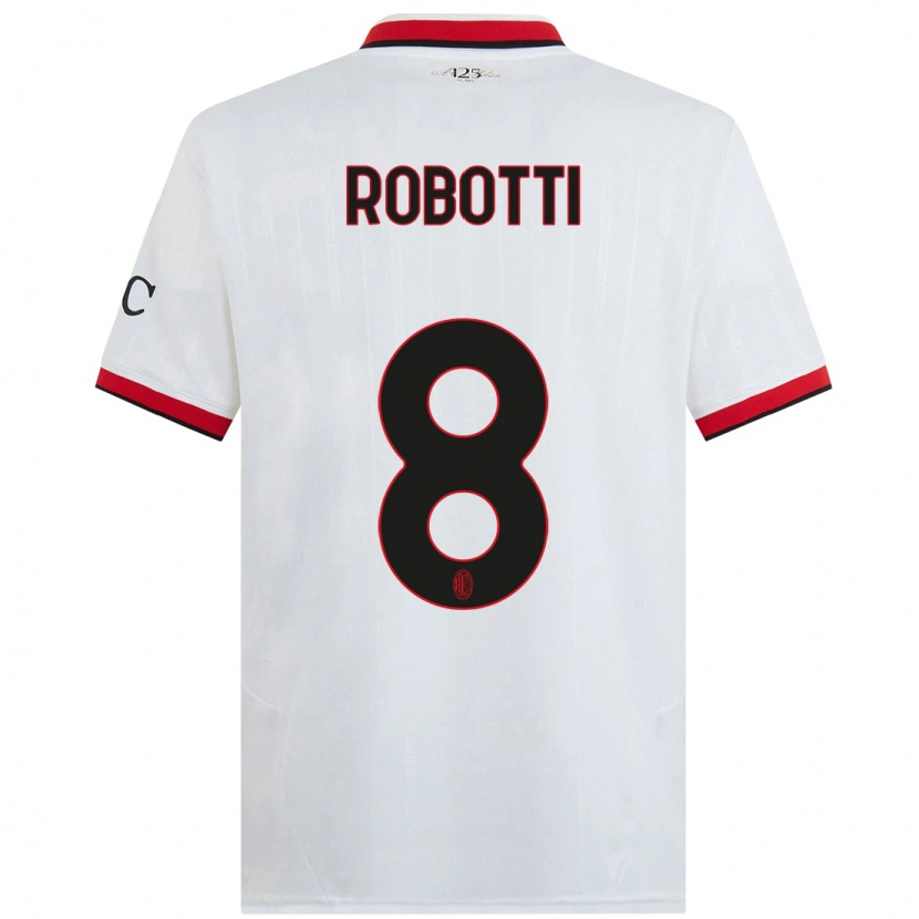 Danxen Män Giovanni Robotti #8 Vit Svart Röd Bortatröja Matchtröjor 2024/25 Tröjor T-Tröja