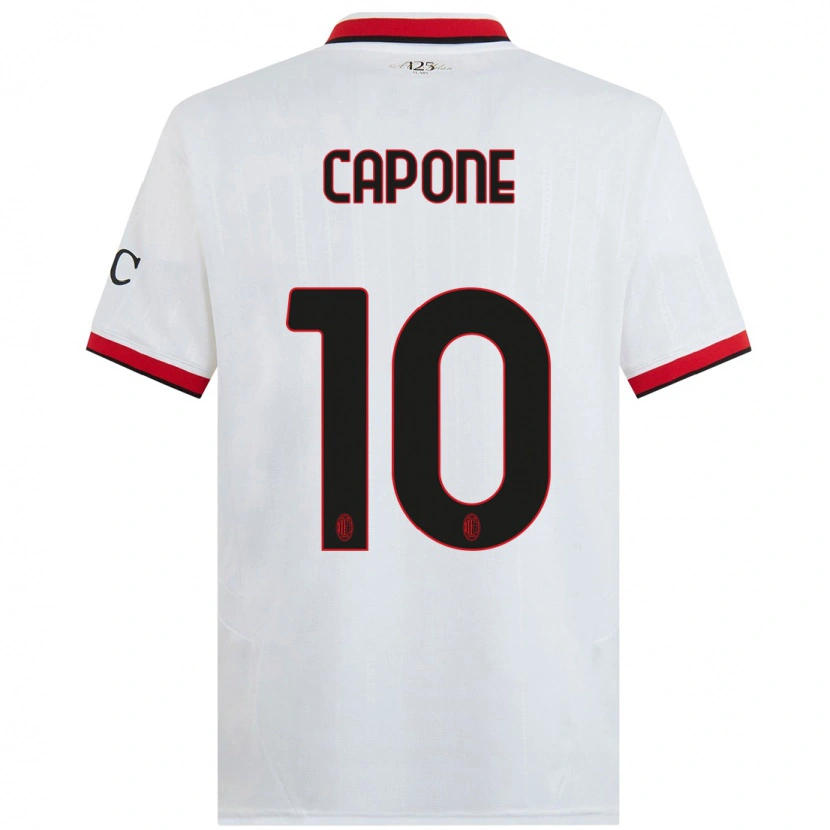 Danxen Män Andrea Capone #10 Vit Svart Röd Bortatröja Matchtröjor 2024/25 Tröjor T-Tröja
