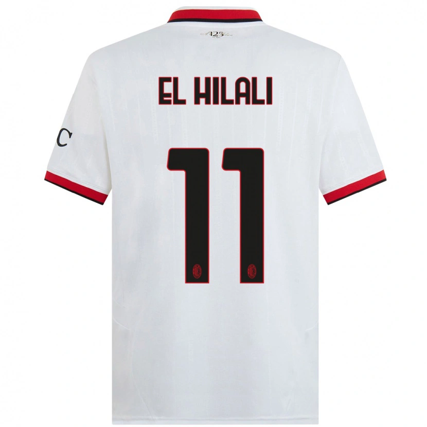 Danxen Män Youns El Hilali #11 Vit Svart Röd Bortatröja Matchtröjor 2024/25 Tröjor T-Tröja