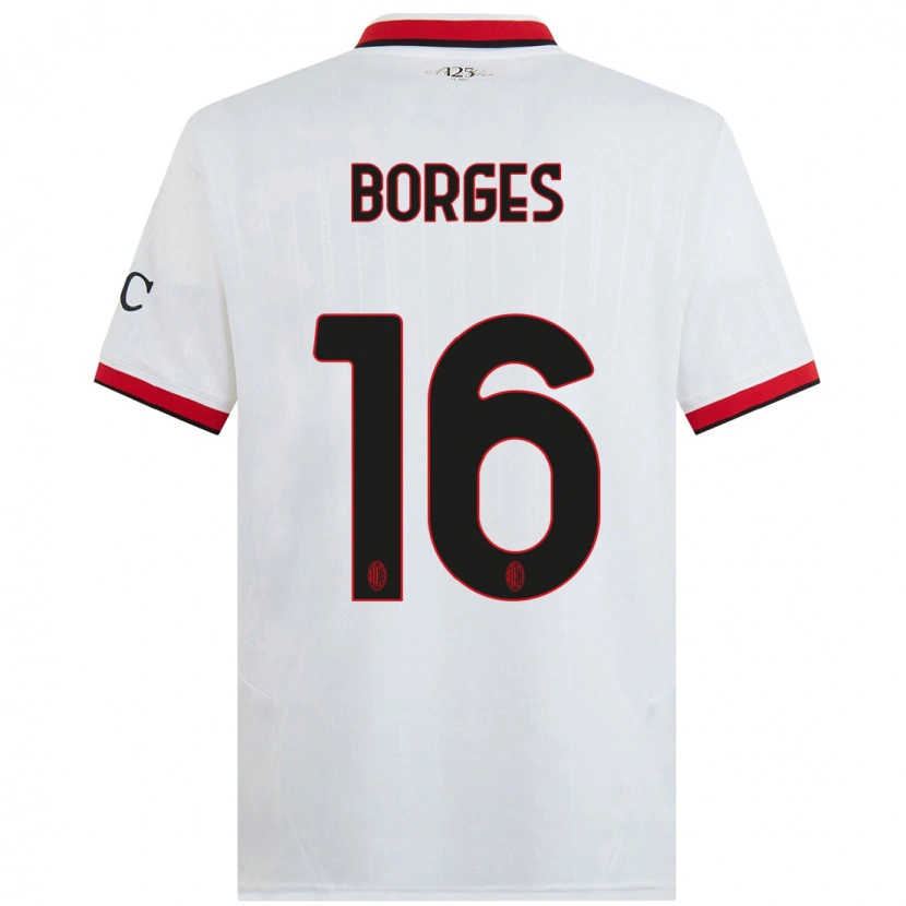 Danxen Män Lenny Borges #16 Vit Svart Röd Bortatröja Matchtröjor 2024/25 Tröjor T-Tröja