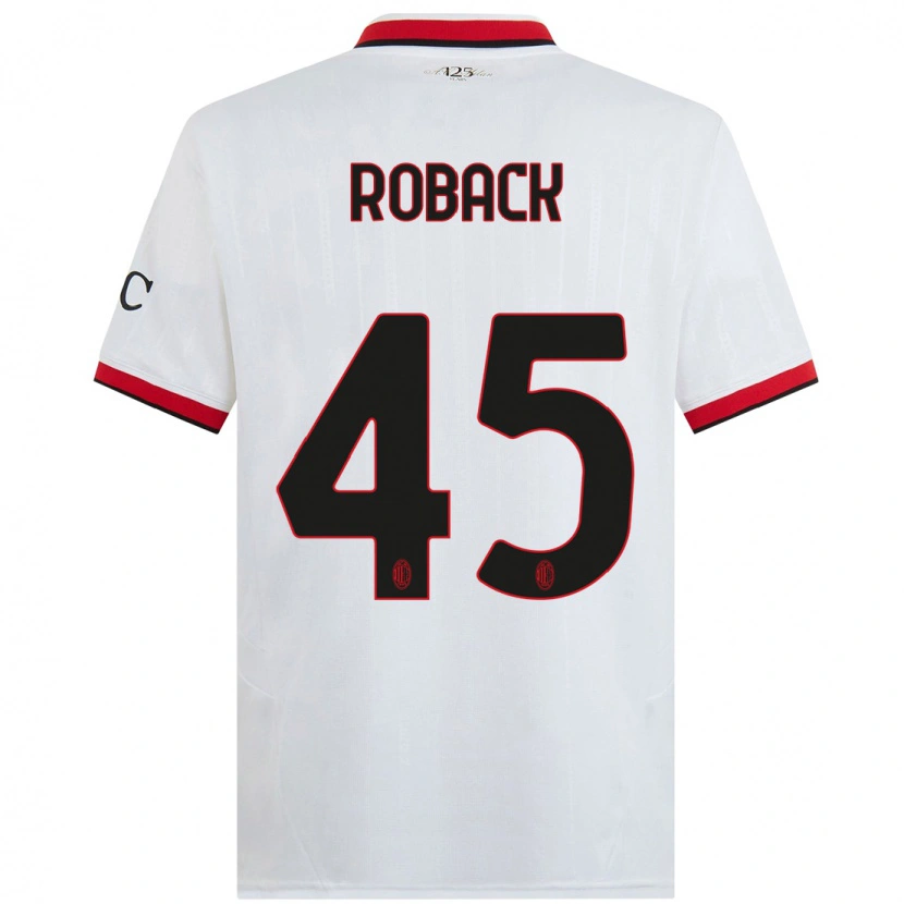 Danxen Män Emil Roback #45 Vit Svart Röd Bortatröja Matchtröjor 2024/25 Tröjor T-Tröja