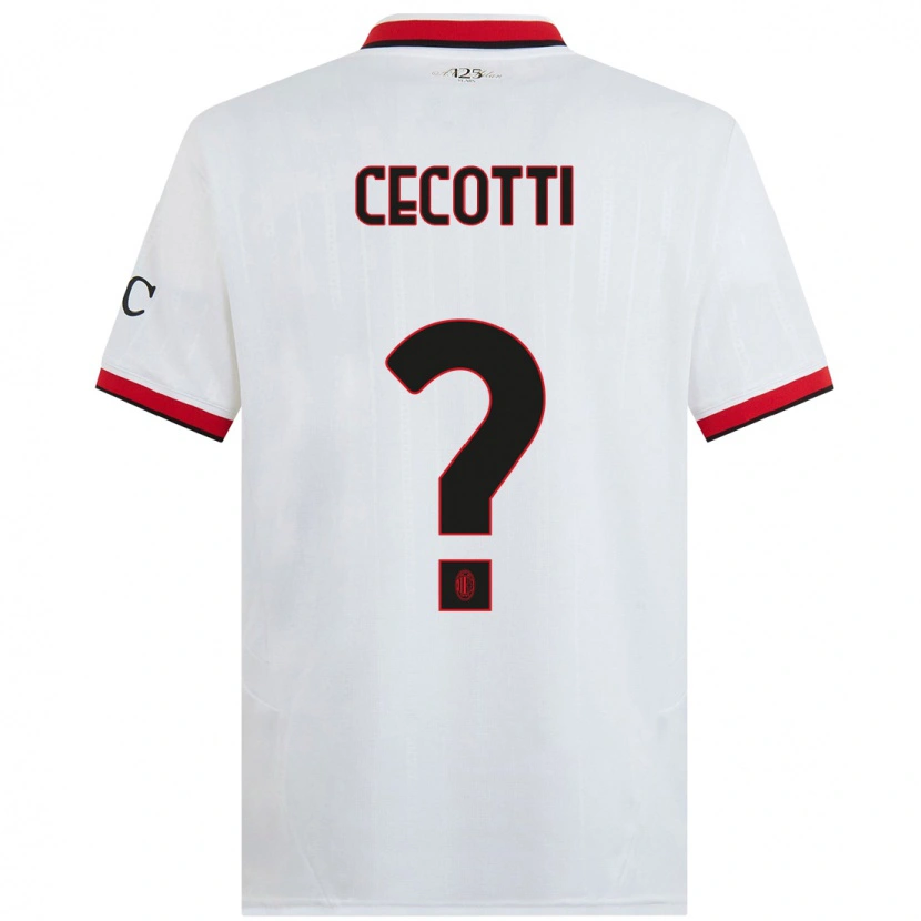 Danxen Män Tommaso Cecotti #0 Vit Svart Röd Bortatröja Matchtröjor 2024/25 Tröjor T-Tröja