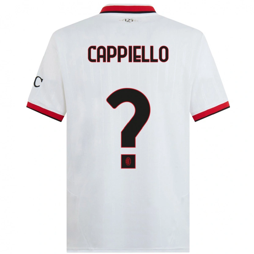 Danxen Män Flavio Cappiello #0 Vit Svart Röd Bortatröja Matchtröjor 2024/25 Tröjor T-Tröja