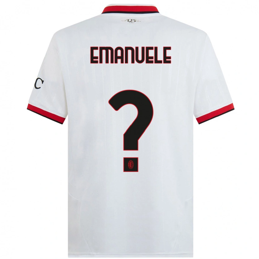 Danxen Män Emanuele Benedetti #0 Vit Svart Röd Bortatröja Matchtröjor 2024/25 Tröjor T-Tröja