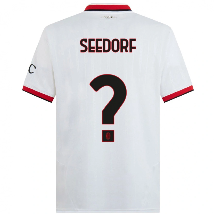 Danxen Män Denzel Viana Seedorf #0 Vit Svart Röd Bortatröja Matchtröjor 2024/25 Tröjor T-Tröja