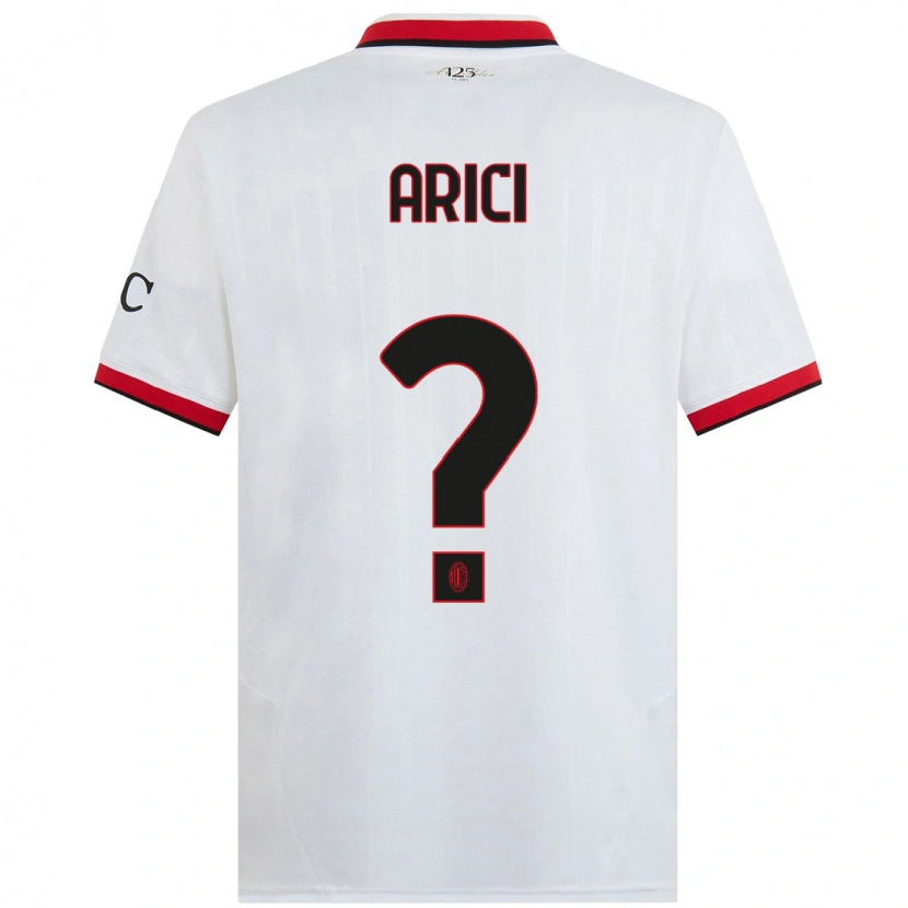 Danxen Män Alberto Arici #0 Vit Svart Röd Bortatröja Matchtröjor 2024/25 Tröjor T-Tröja