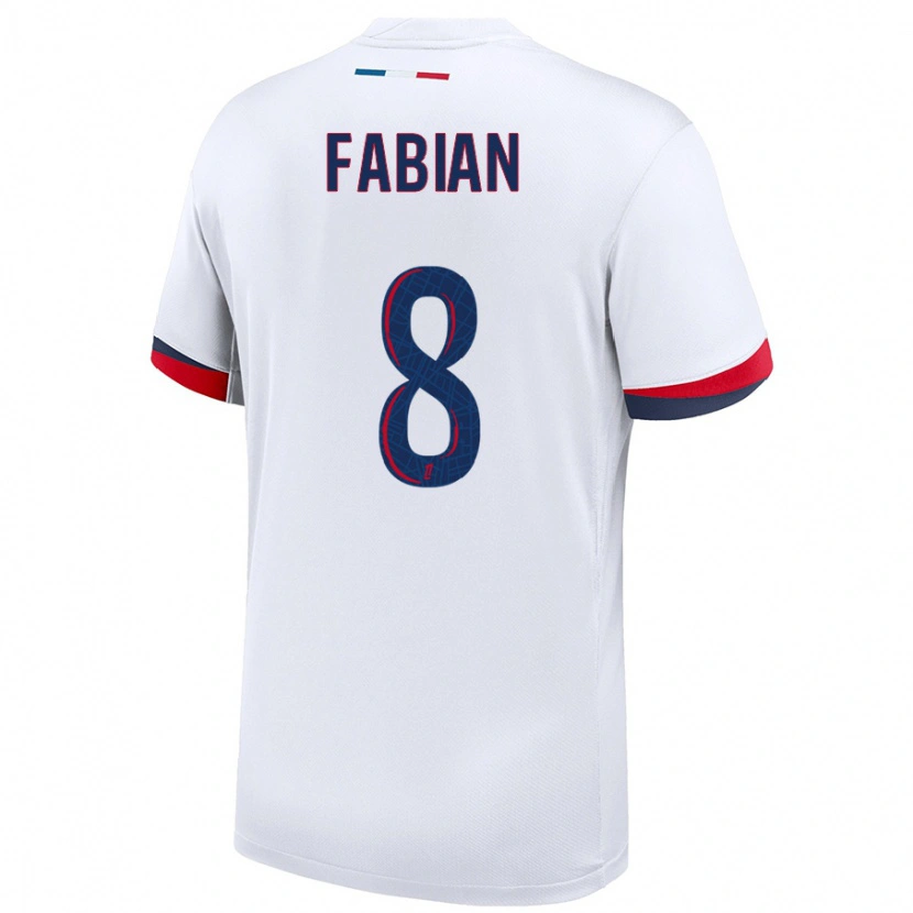 Danxen Män Fabián Ruiz #8 Vit Blå Röd Bortatröja Matchtröjor 2024/25 Tröjor T-Tröja