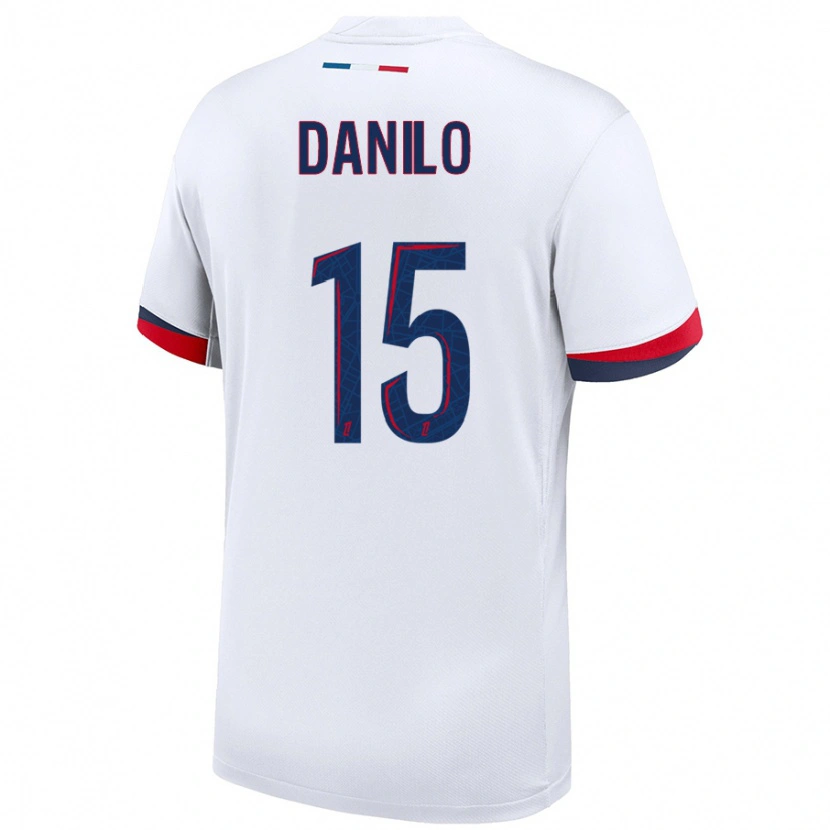 Danxen Män Danilo Pereira #15 Vit Blå Röd Bortatröja Matchtröjor 2024/25 Tröjor T-Tröja