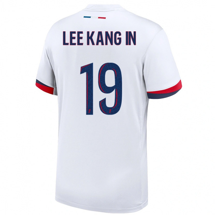 Danxen Män Kang-In Lee #19 Vit Blå Röd Bortatröja Matchtröjor 2024/25 Tröjor T-Tröja