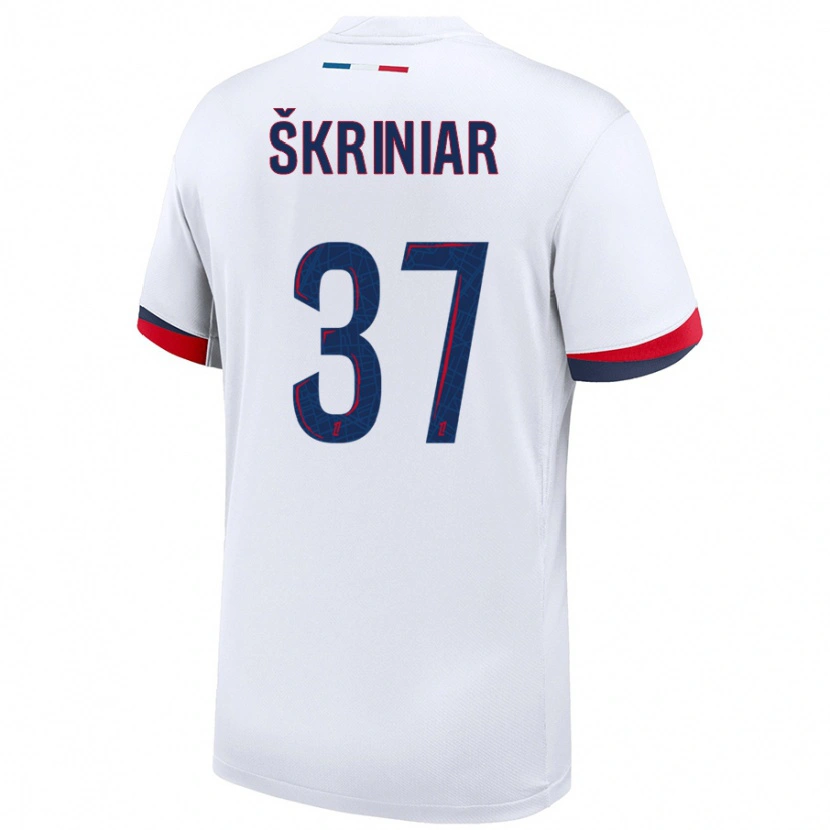 Danxen Män Milan Skriniar #37 Vit Blå Röd Bortatröja Matchtröjor 2024/25 Tröjor T-Tröja
