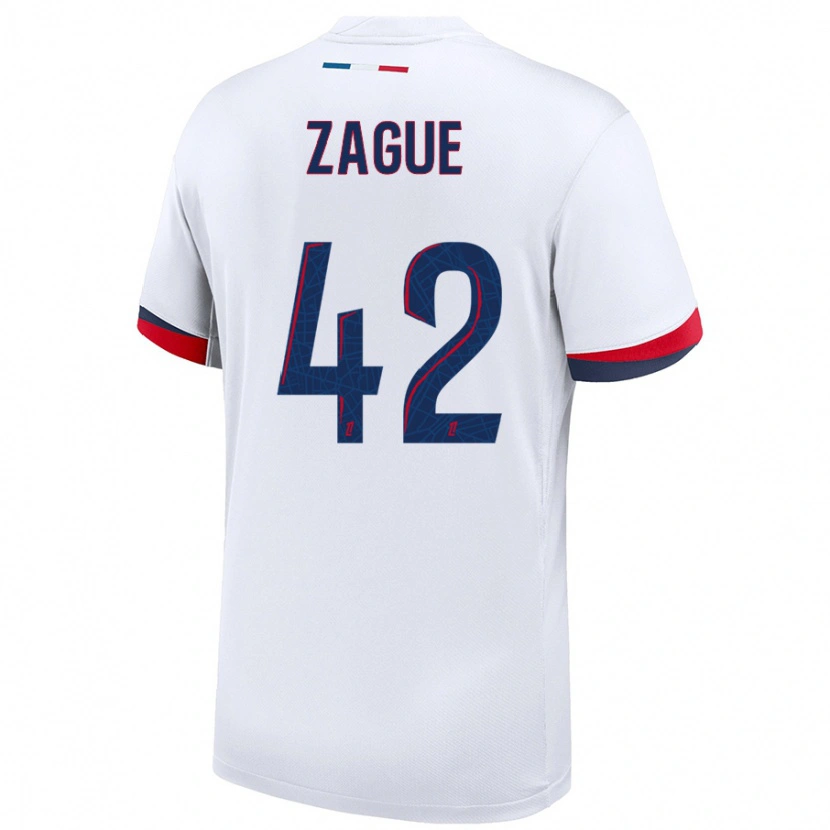 Danxen Män Yoram Zague #42 Vit Blå Röd Bortatröja Matchtröjor 2024/25 Tröjor T-Tröja