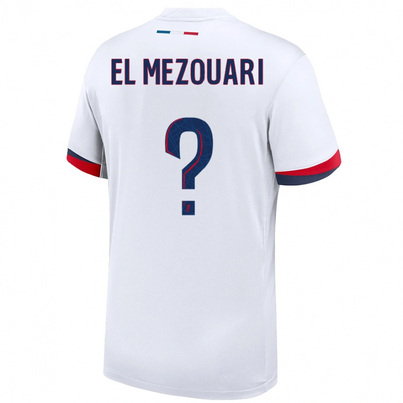 Danxen Män Salah-Dine El Mezouari #0 Vit Blå Röd Bortatröja Matchtröjor 2024/25 Tröjor T-Tröja