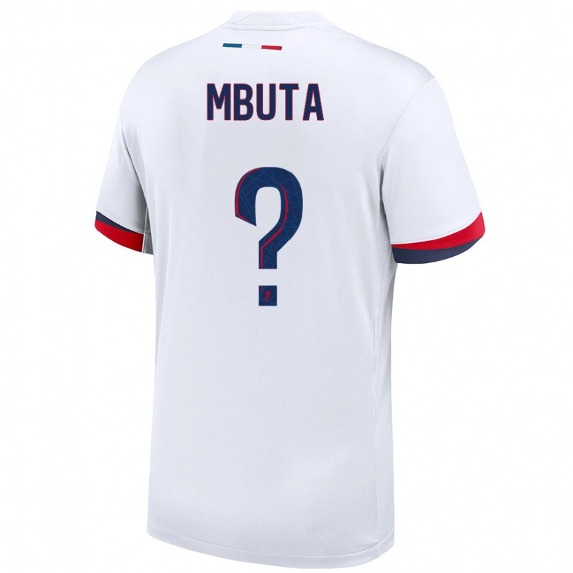 Danxen Män Bradley Mbuta #0 Vit Blå Röd Bortatröja Matchtröjor 2024/25 Tröjor T-Tröja