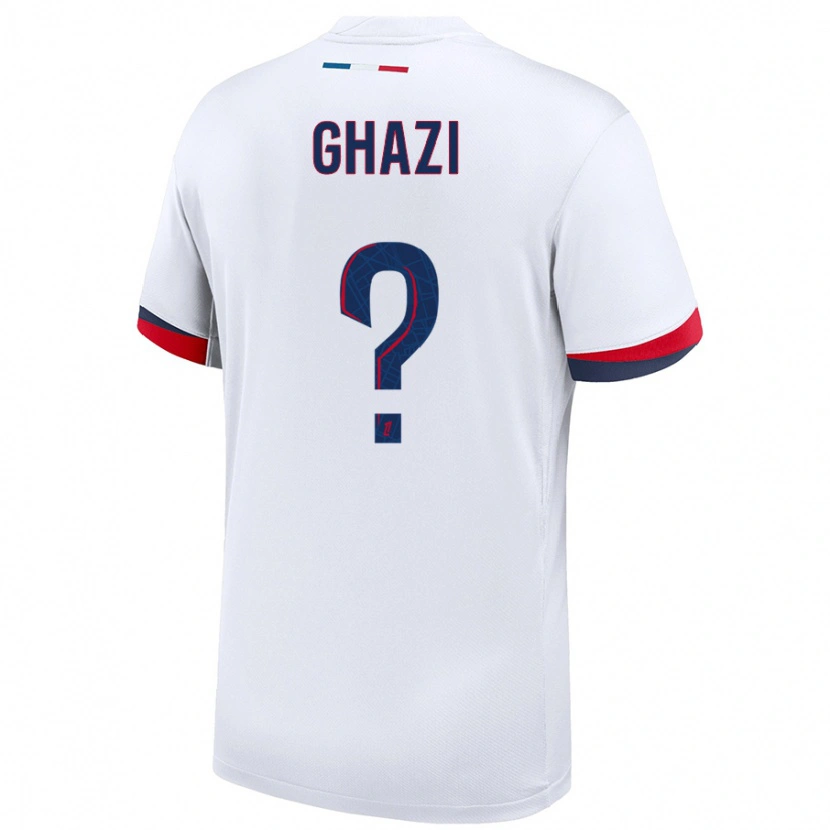 Danxen Män Yacine Ghazi #0 Vit Blå Röd Bortatröja Matchtröjor 2024/25 Tröjor T-Tröja