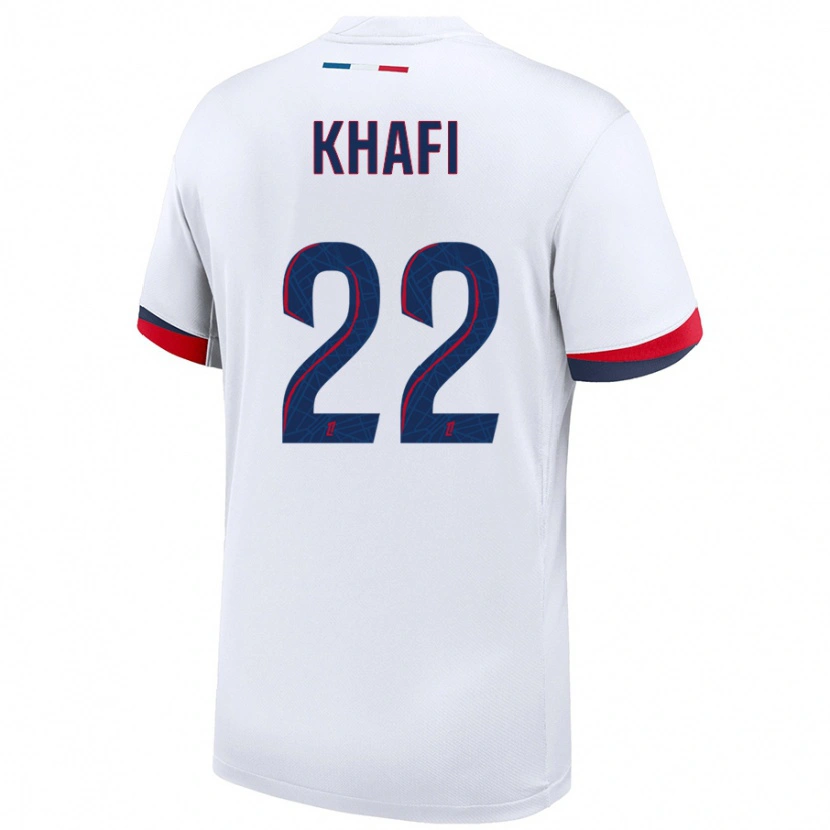 Danxen Män Yanis Khafi #22 Vit Blå Röd Bortatröja Matchtröjor 2024/25 Tröjor T-Tröja