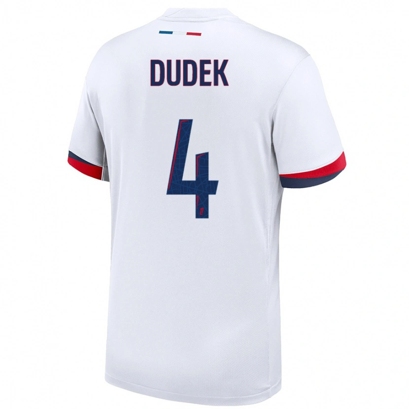 Danxen Män Paulina Dudek #4 Vit Blå Röd Bortatröja Matchtröjor 2024/25 Tröjor T-Tröja