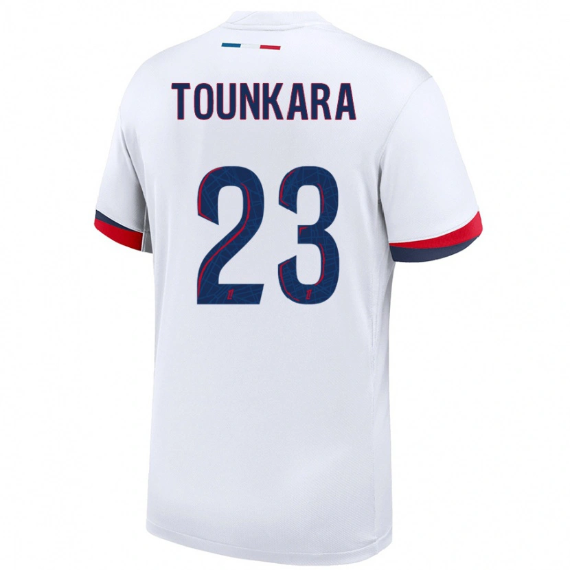 Danxen Män Aïssatou Tounkara #23 Vit Blå Röd Bortatröja Matchtröjor 2024/25 Tröjor T-Tröja
