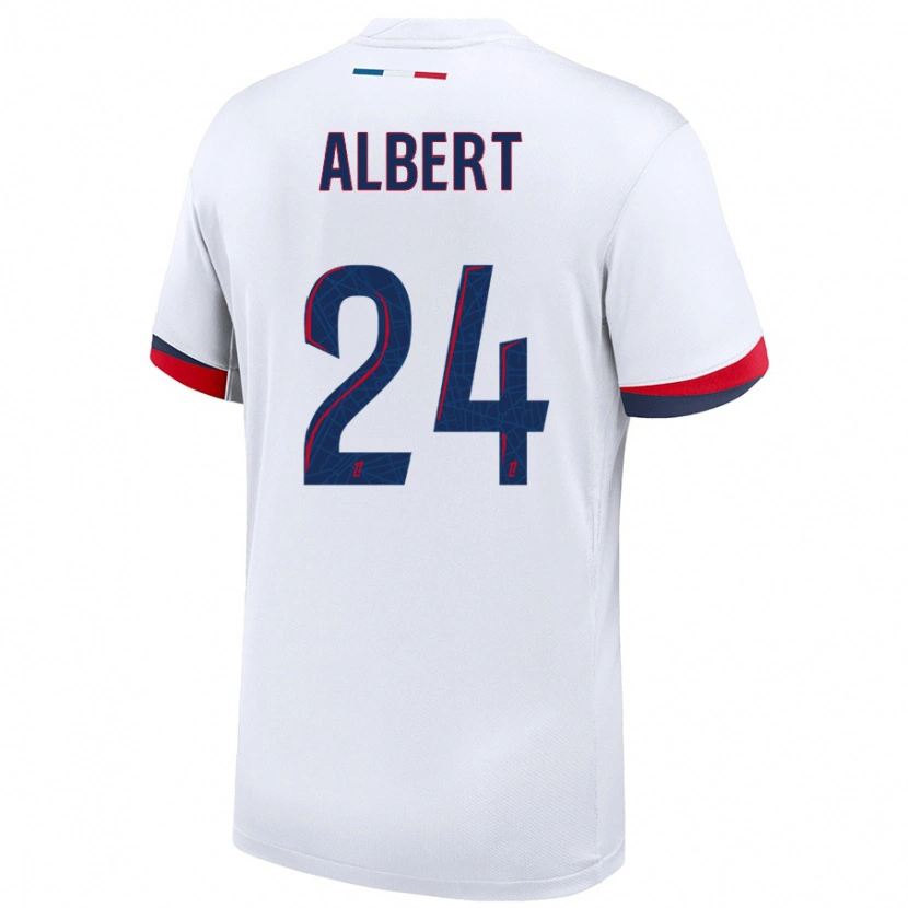 Danxen Män Korbin Albert #24 Vit Blå Röd Bortatröja Matchtröjor 2024/25 Tröjor T-Tröja