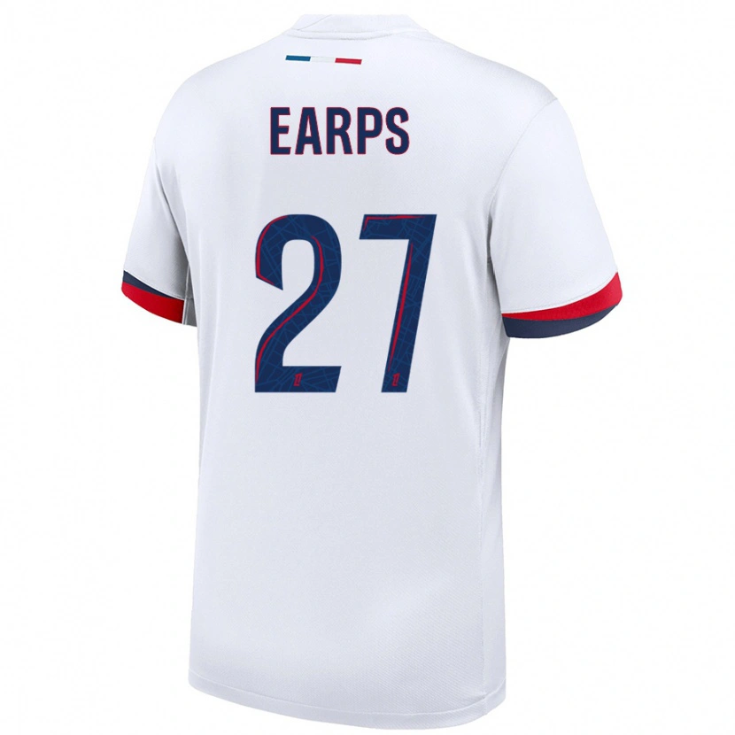 Danxen Män Mary Earps #27 Vit Blå Röd Bortatröja Matchtröjor 2024/25 Tröjor T-Tröja