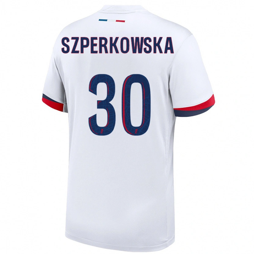 Danxen Män Oliwia Szperkowska #30 Vit Blå Röd Bortatröja Matchtröjor 2024/25 Tröjor T-Tröja