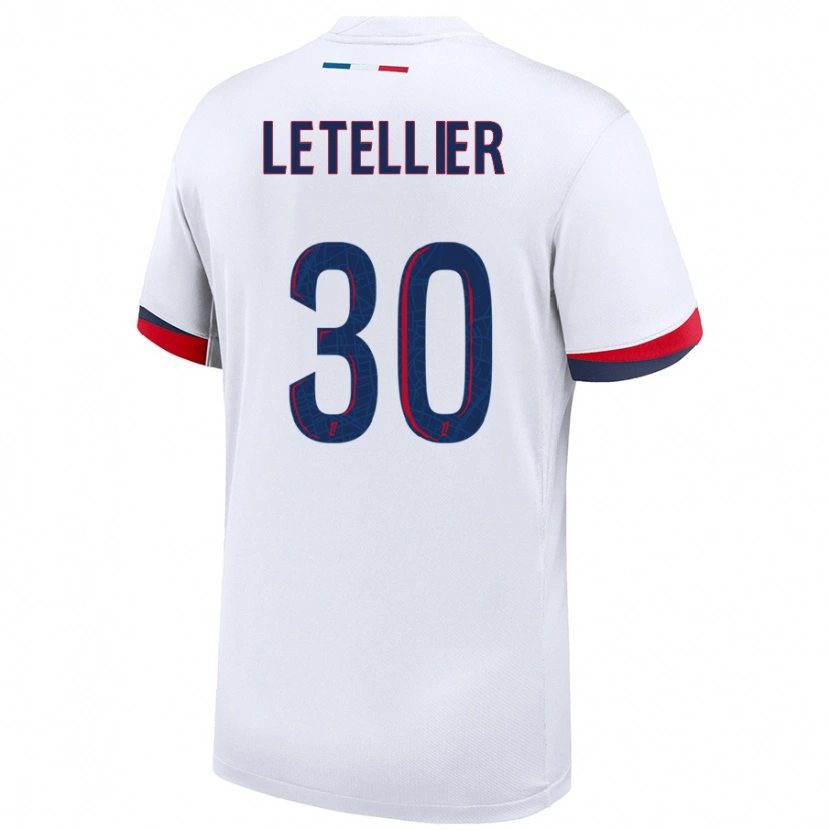 Danxen Män Alexandre Letellier #30 Vit Blå Röd Bortatröja Matchtröjor 2024/25 Tröjor T-Tröja