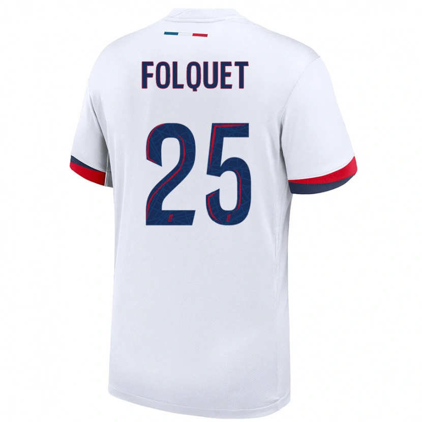 Danxen Män Magnaba Folquet #25 Vit Blå Röd Bortatröja Matchtröjor 2024/25 Tröjor T-Tröja