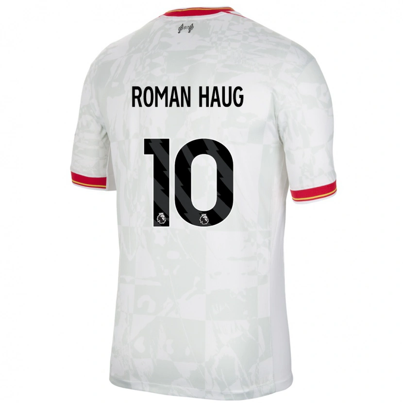 Danxen Män Sophie Román Haug #10 Vit Röd Svart Tredjesatsen Matchtröjor 2024/25 Tröjor T-Tröja