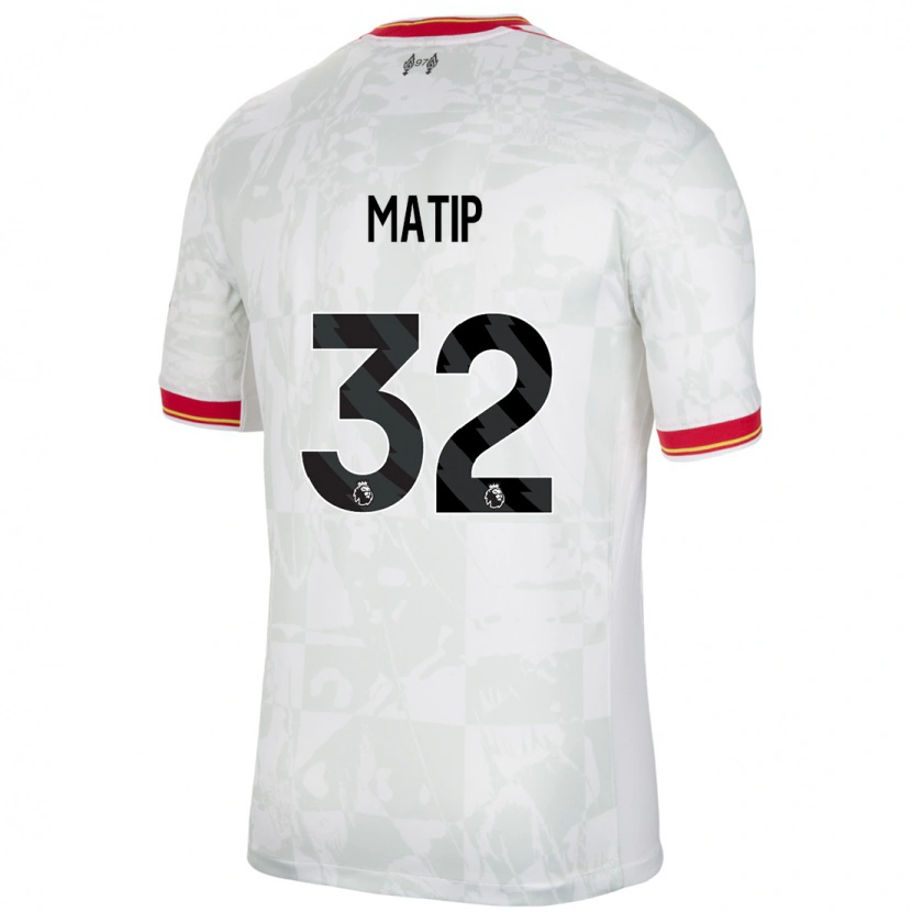 Danxen Män Joel Matip #32 Vit Röd Svart Tredjesatsen Matchtröjor 2024/25 Tröjor T-Tröja