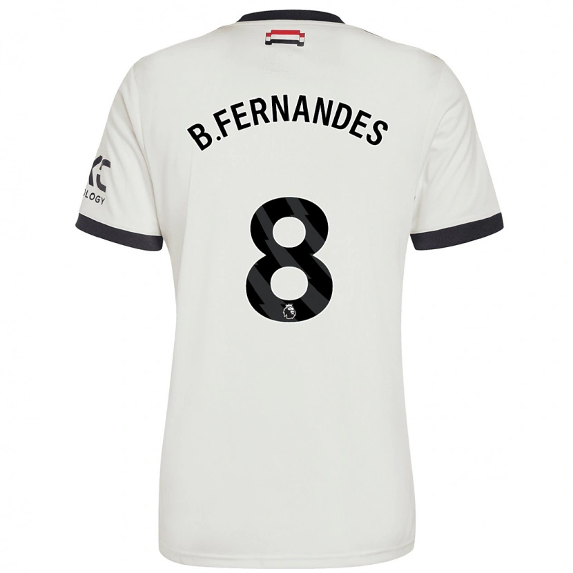 Danxen Män Bruno Fernandes #8 Benvit Tredjesatsen Matchtröjor 2024/25 Tröjor T-Tröja