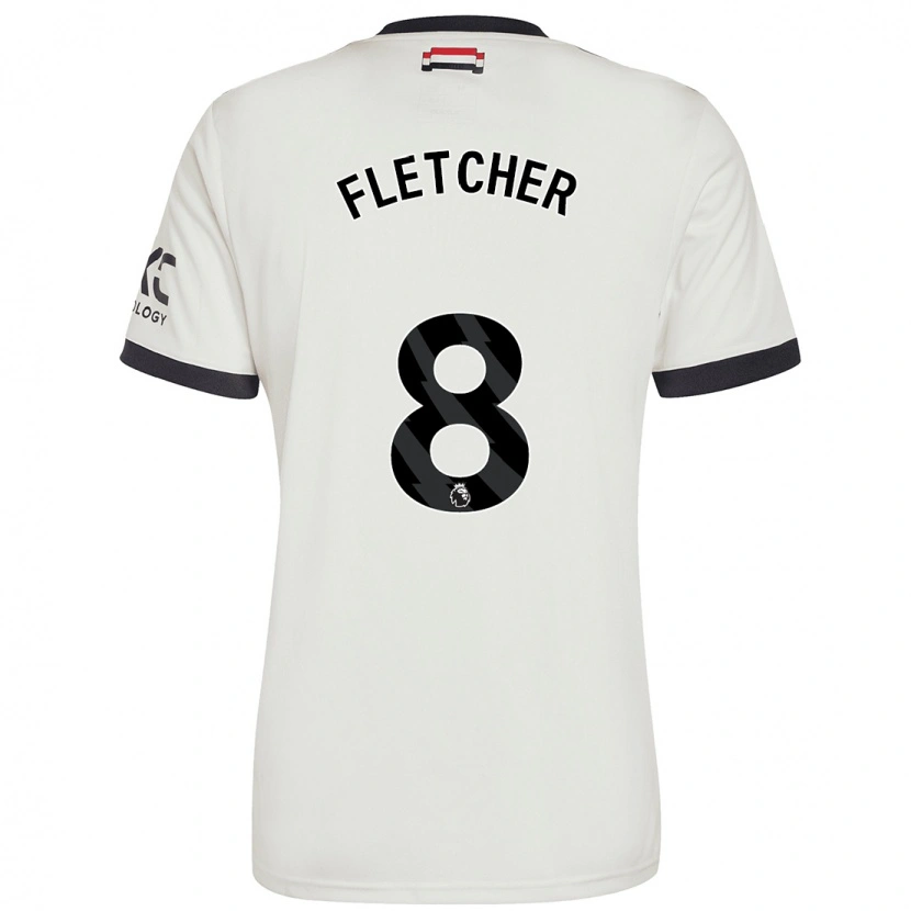 Danxen Män Tyler Fletcher #8 Benvit Tredjesatsen Matchtröjor 2024/25 Tröjor T-Tröja