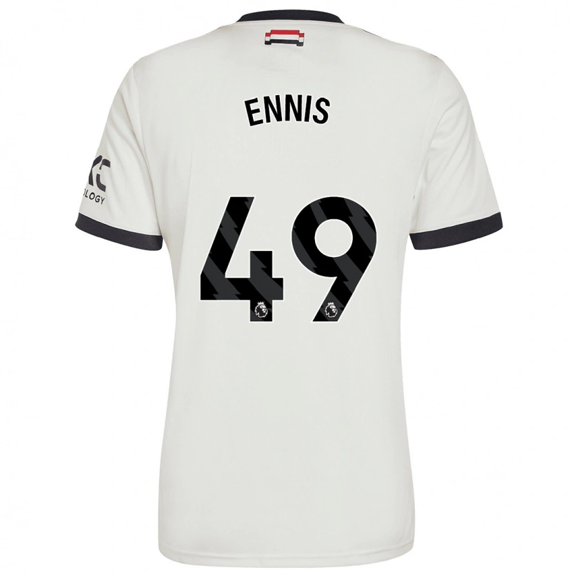 Danxen Män Ethan Ennis #49 Benvit Tredjesatsen Matchtröjor 2024/25 Tröjor T-Tröja