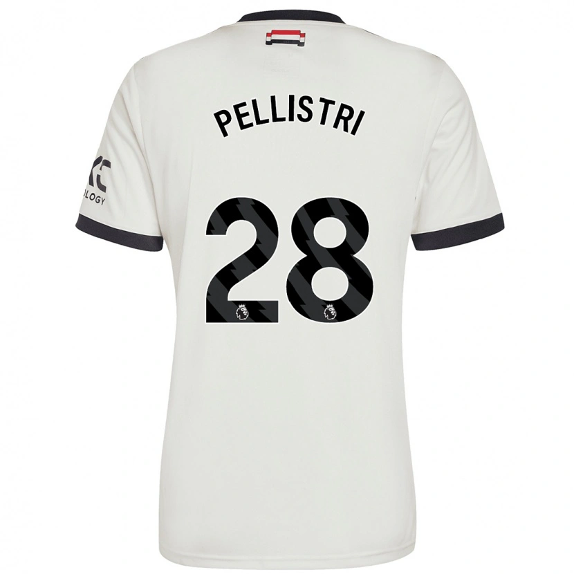 Danxen Män Facundo Pellistri #28 Benvit Tredjesatsen Matchtröjor 2024/25 Tröjor T-Tröja
